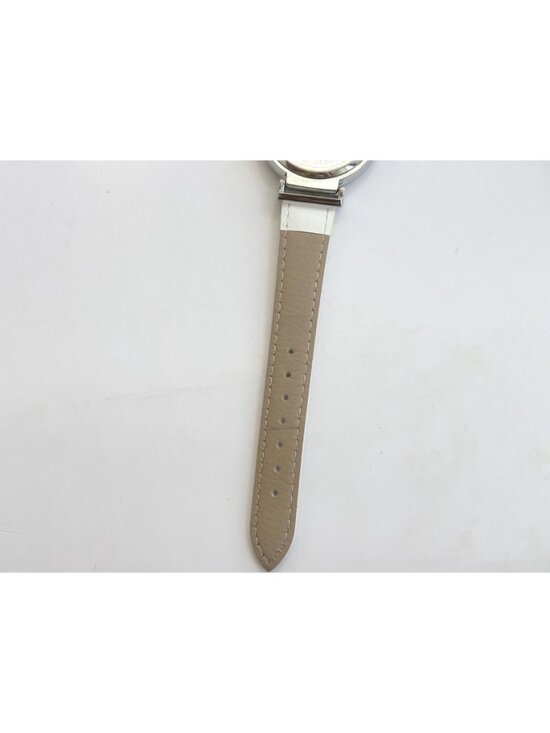 Mateo White Faux Leather Round Quartz Analog Wristwarch  - 38mm - WORKS! main image 6